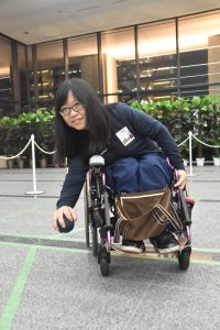 ボッチャ強化選手の蛯沢文子さんも指導に当たる