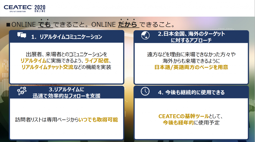 [CEATEC 2020 ONLINE] でできること