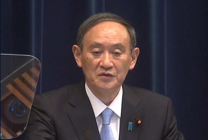 菅義偉内閣総理大臣　首相官邸での記者会見　緊急事態宣言再延長