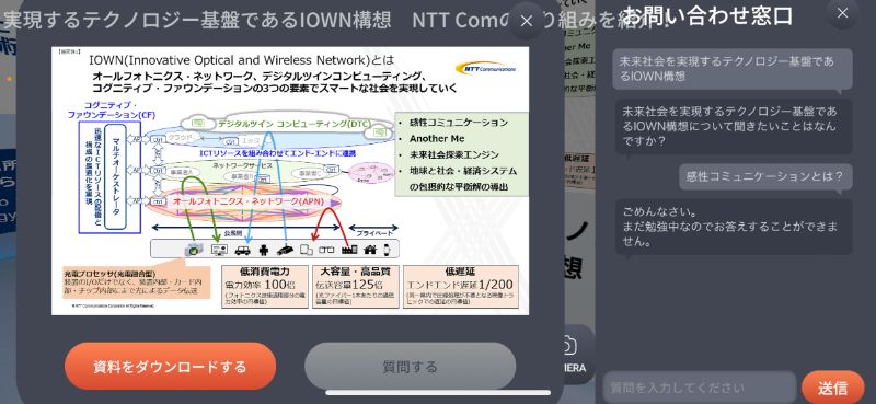 NTT Communication Digital Forum 2021ブース内の製品・サービス紹介