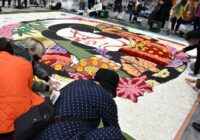 行幸通りに5万本の花で描いた歌舞伎絵咲く 「TOKYO FLOWER CARPET 2022」